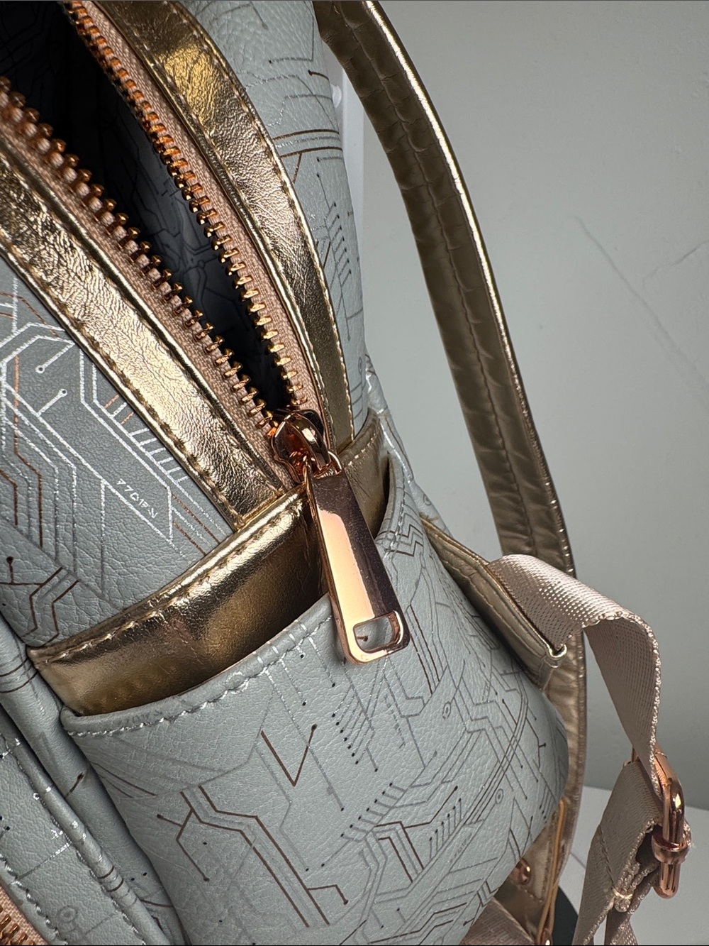 Loungefly Disney Star Wars Droid Backpack with Rose Gold Accents - Picture 6 of 13